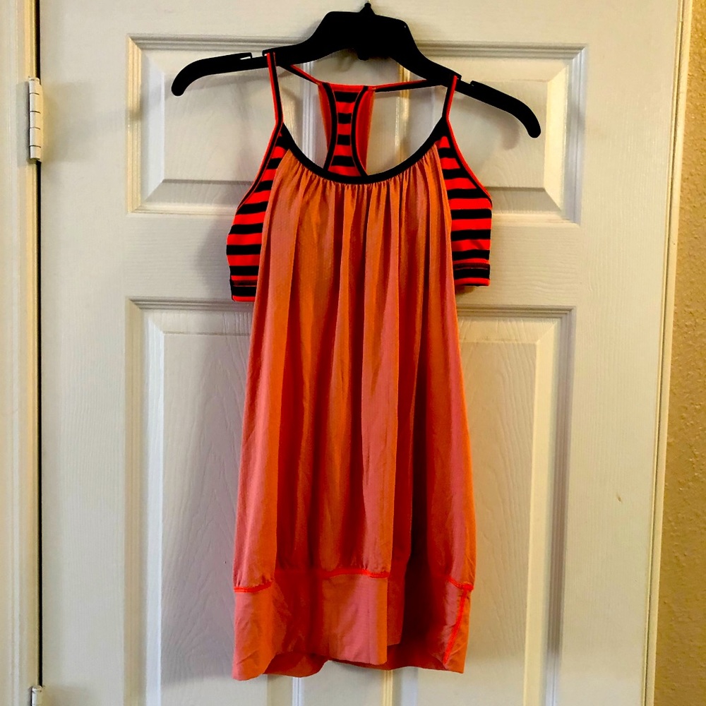 LULULEMON No Limits Tank Sea Stripe Light Orange